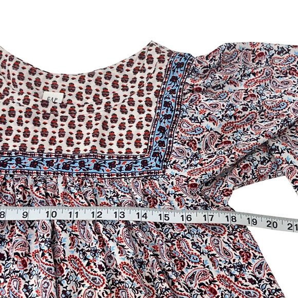 Gap Womens Boho-Style Long Sleeve Top Blouse SZ Small  Paisley Print Lightweight - Picture 5 of 11